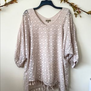 S Democracy boho top w/ fringe